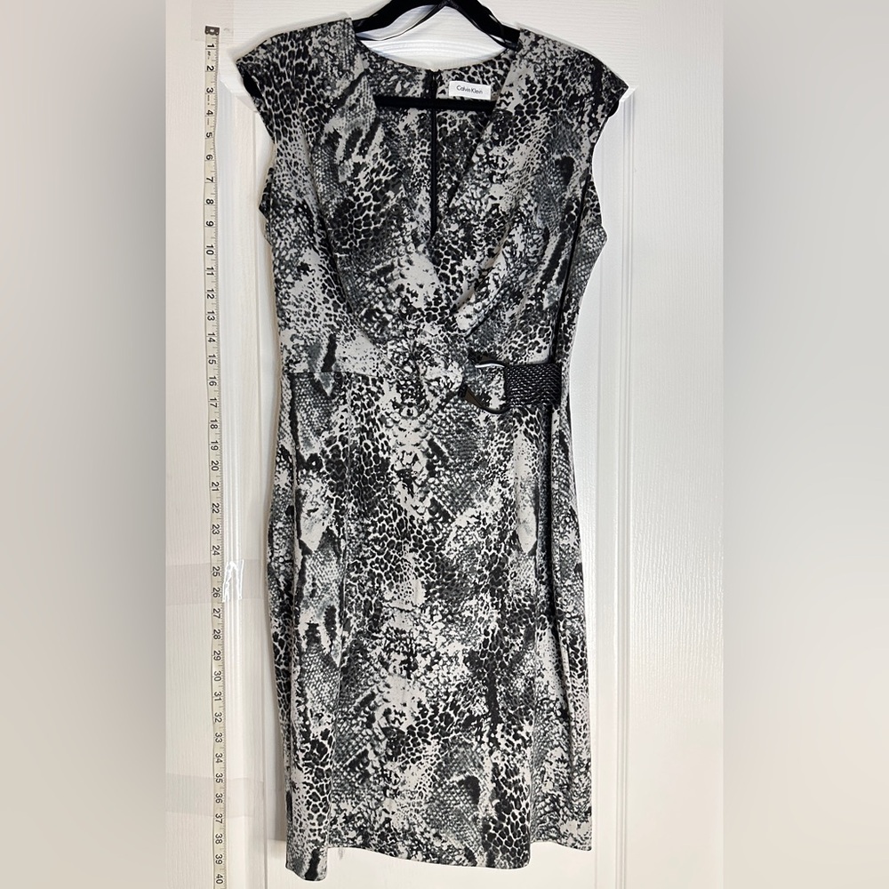 Calvin Klein Black and White Animal Print Mini Dress, 10